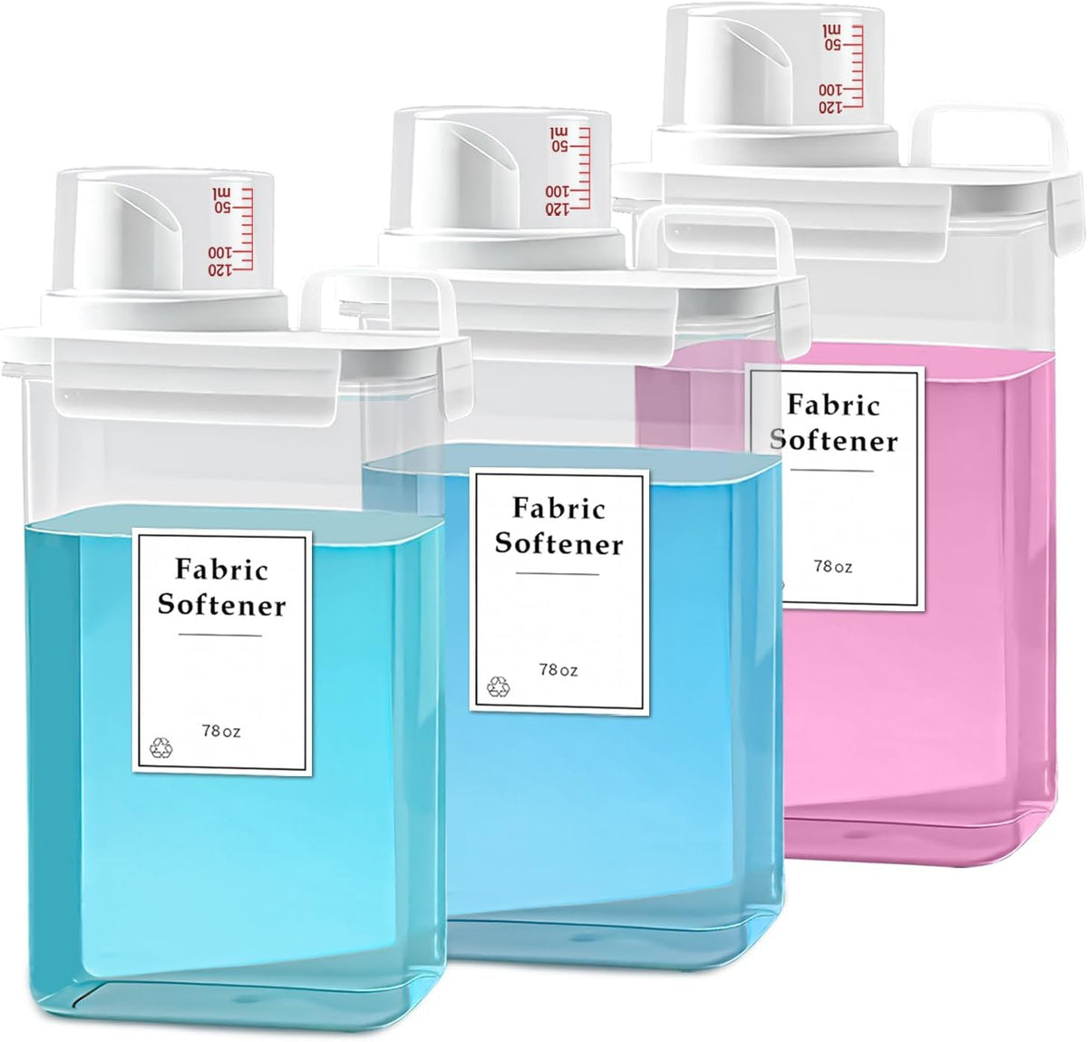 3 Pack Laundry Detergent Dispenser, 78oz Laundry Soap Dispenser, Refluxable Laundry Detergent