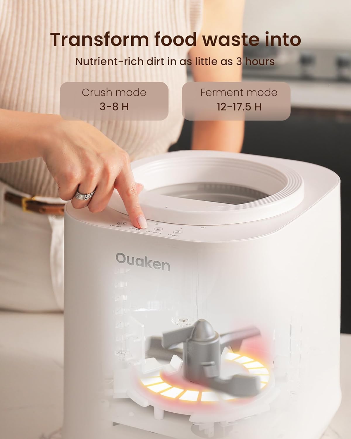 Electric Composter for Kitchen, 4L Smart Countertop Compost Bin, Odorless | Low Noise |