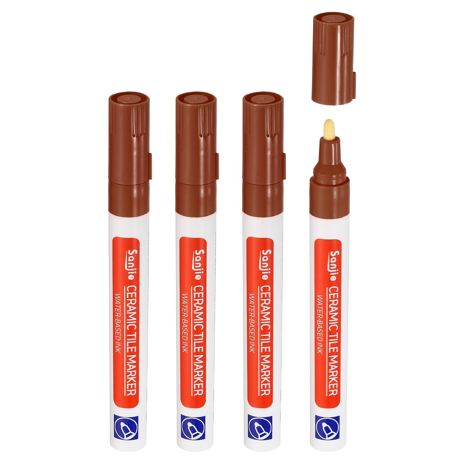 PATIKIL Grout Pen, 4 Pack Brown Tile Marker Waterproof Grout Sealer Pen Tile Repair Pens Paint Pens