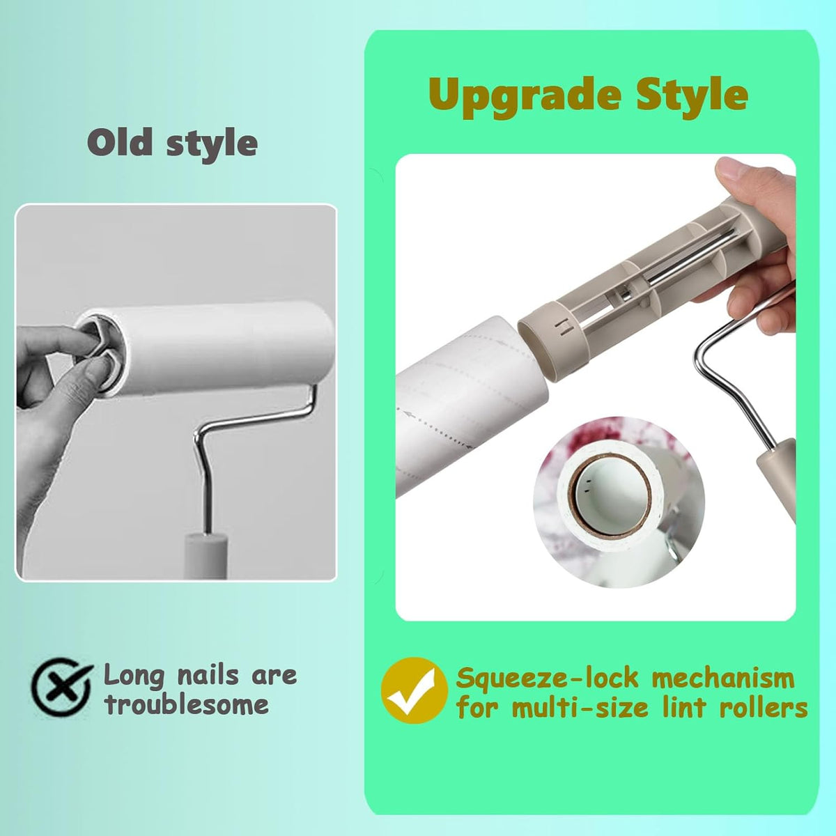 Extra Sticky Large Surface Lint Roller, 6.3'' Giant Lint Roller for Pet Hair, 450 Sheets/ 5