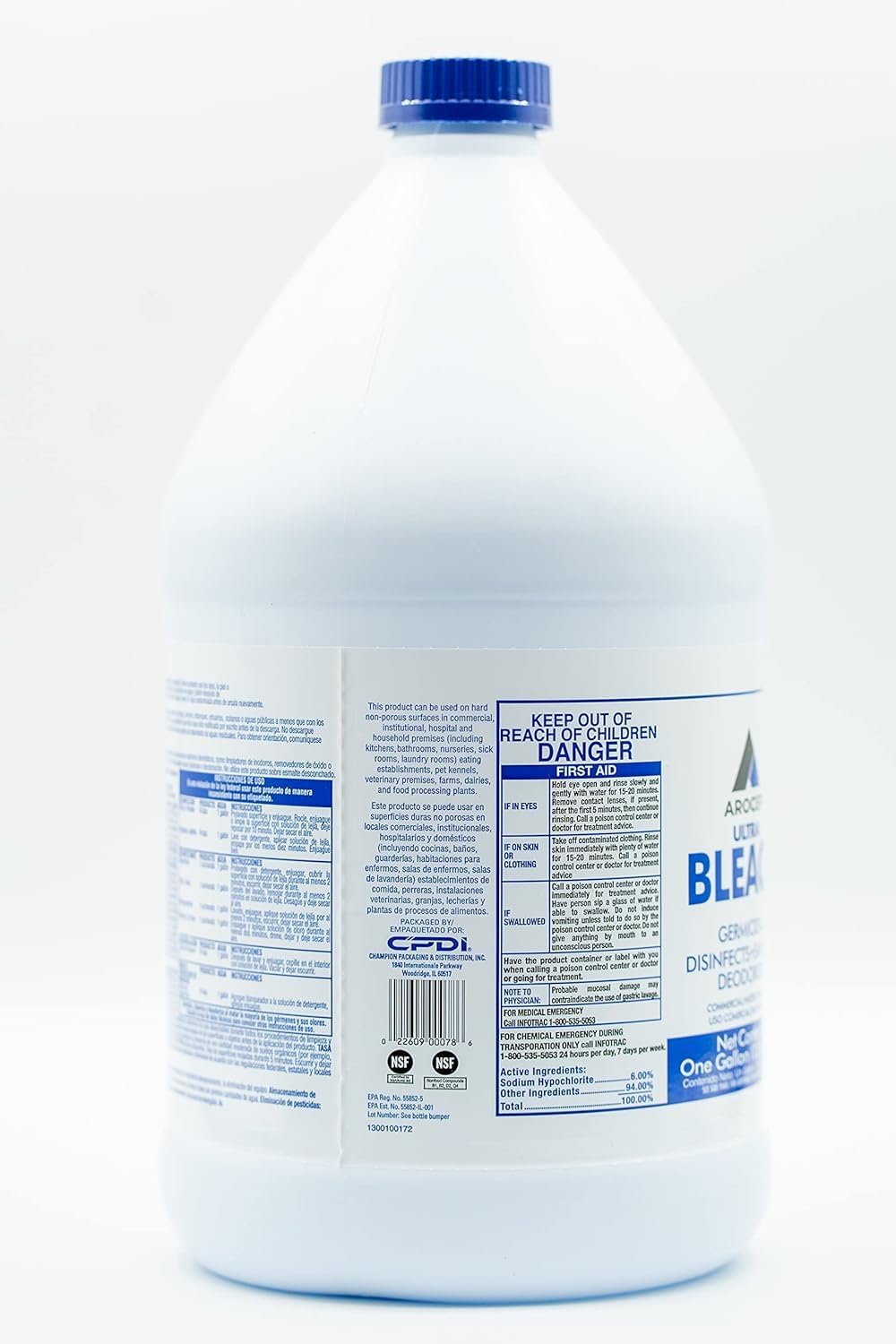 (6 Gallons) Ultra Germicidal Liquid Bleach - For Laundry, Disinfecting, Sanitizing, Deodorizing
