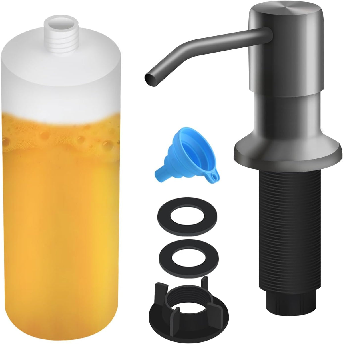 Soap Dispenser for Kitchen Sink, Built in Sink Soap Dispenser Lotion Dispenser with 17 OZ Bottle