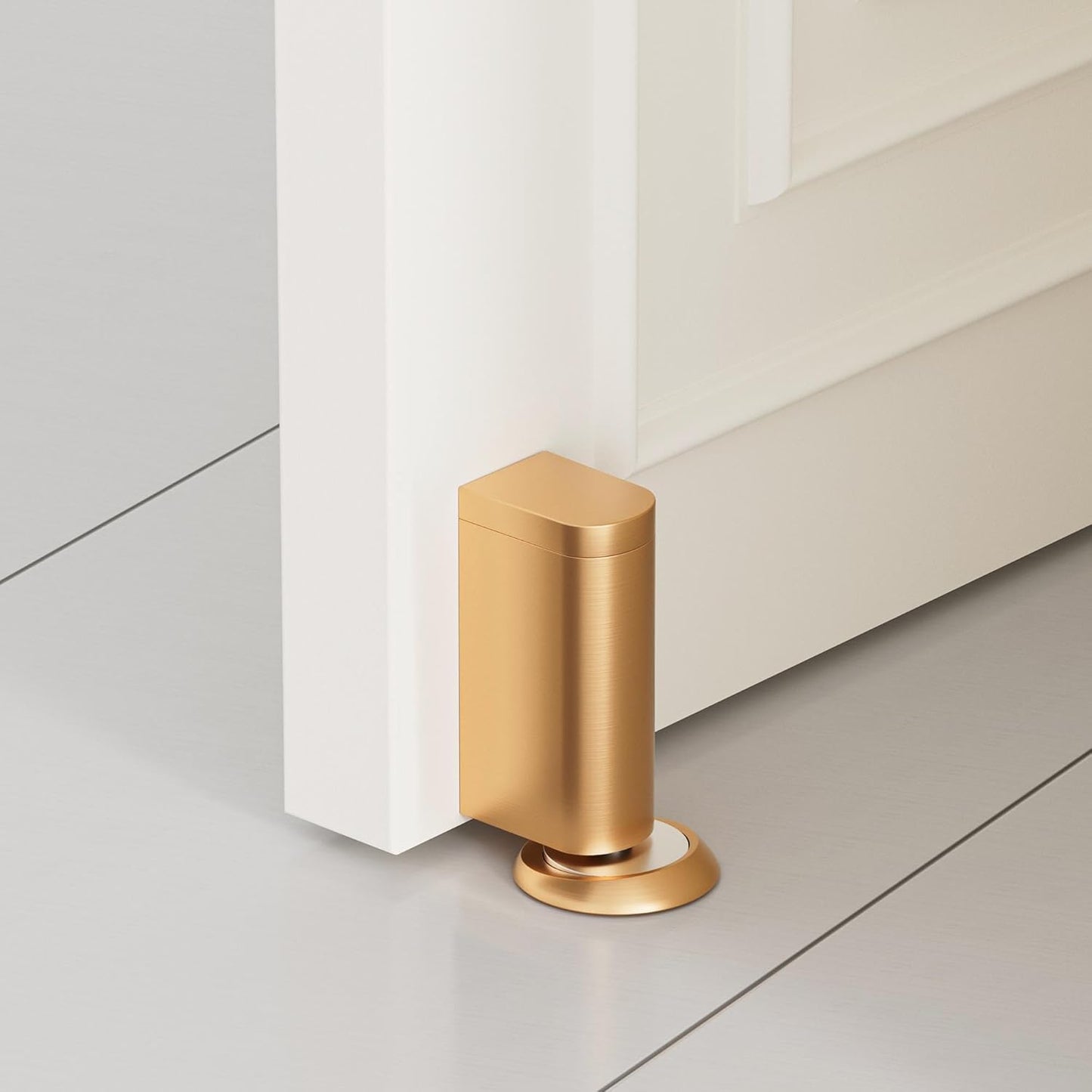 Windproof Magnetic Door Stoppers, 0-0.78" Stroke Mechanical Doorstop, No-Hole Flooring Door Suction
