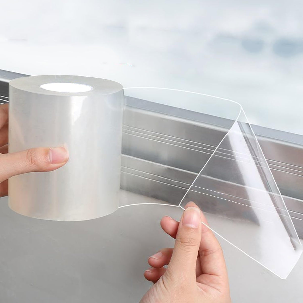 Transparent Window Weather Sealing Tape 3 Inch x 33 FT Weather Stripping Residue-Free Clear Window