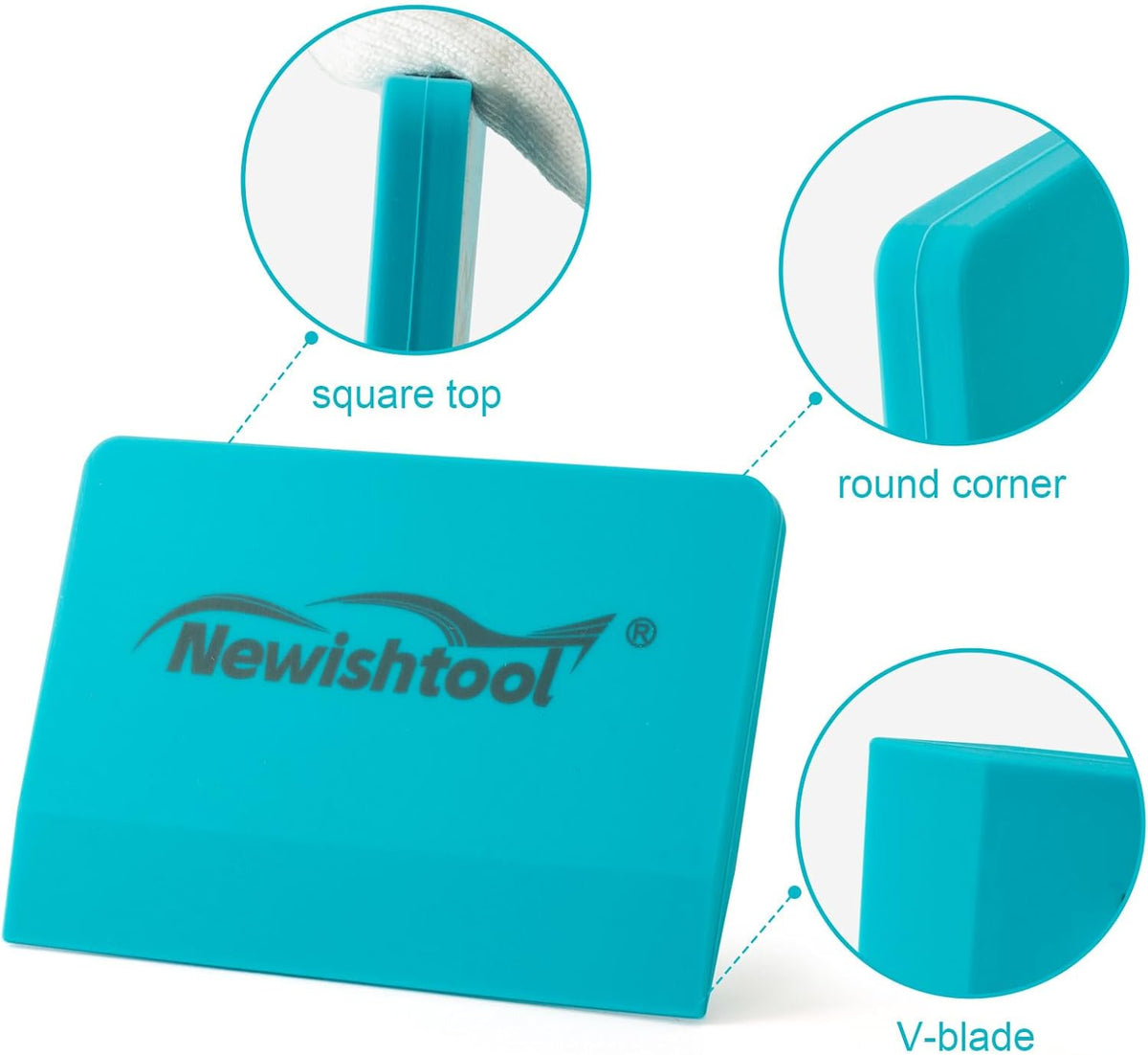 NEWISHTOOL Soft Silicone Small Squeegee for Vinyl, 2 PCS PPF Tools Window Tinting V-Blade Scraper