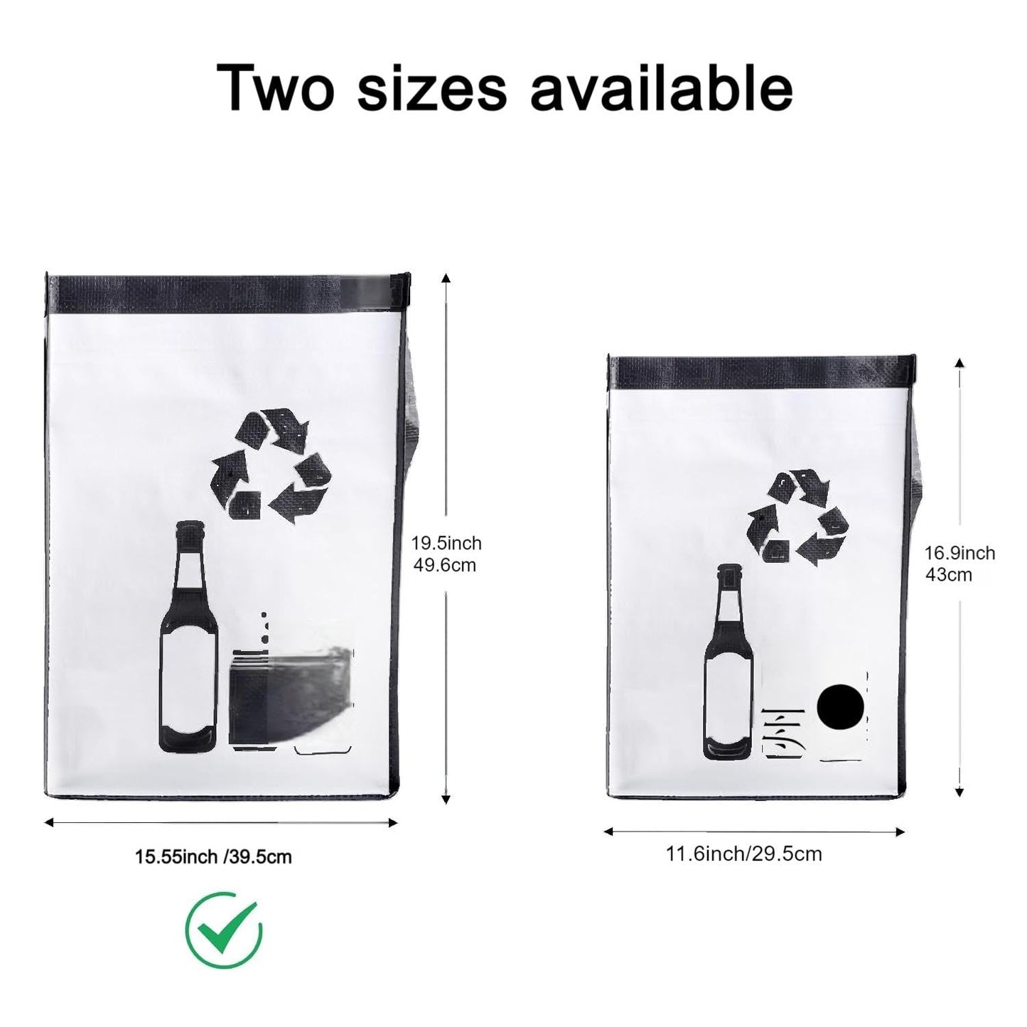Large Recycle Waste Bag for Kitchen Home- Large Indoor Recycling Bins Trash Sorting Organizer