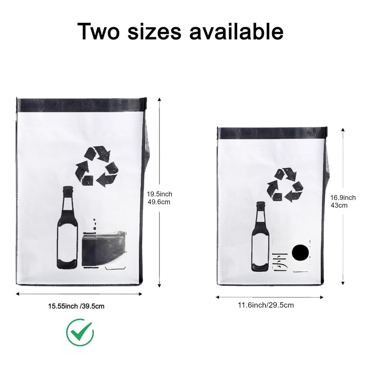 Large Recycle Waste Bag for Kitchen Home- Large Indoor Recycling Bins Trash Sorting Organizer
