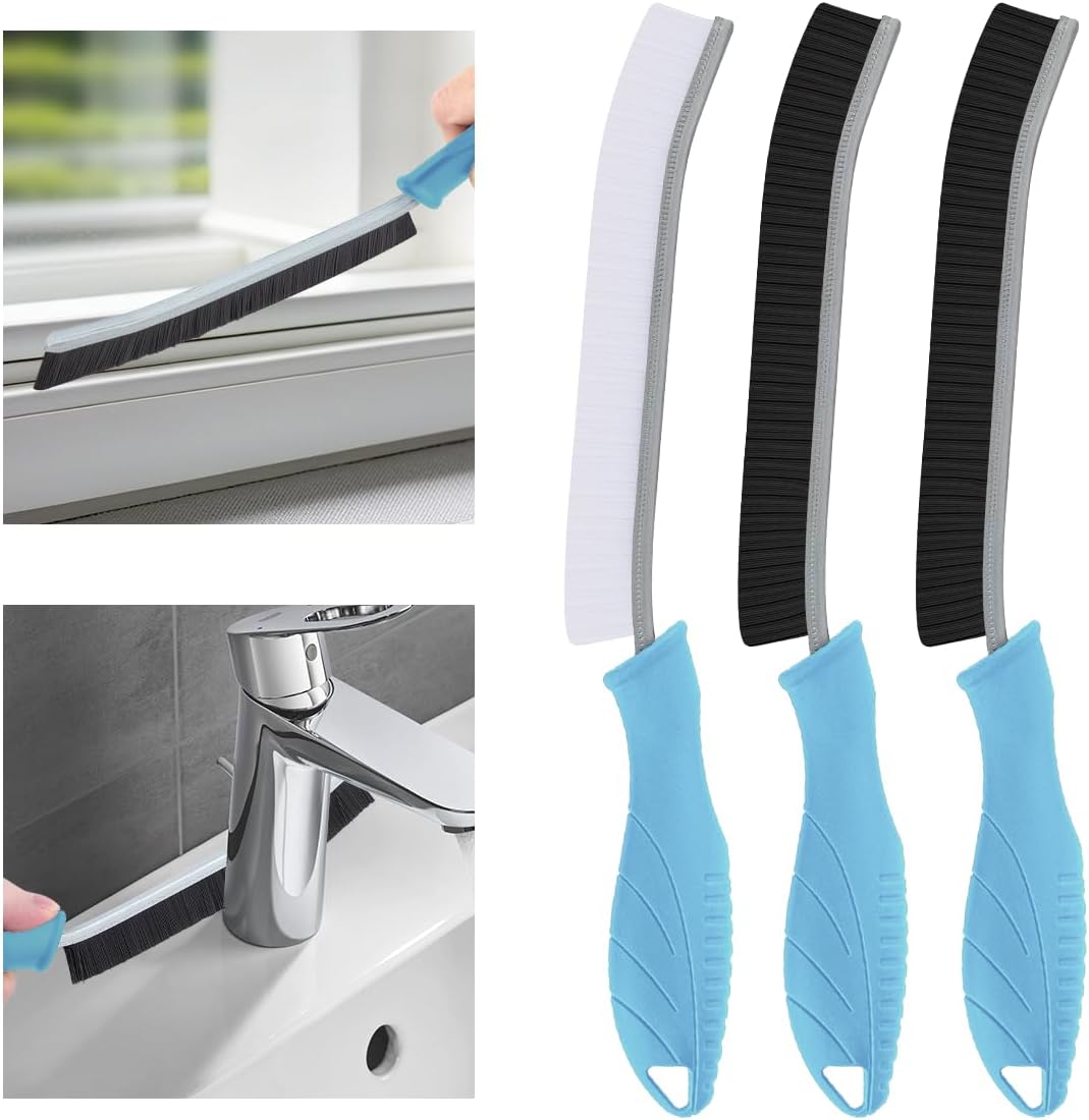 Hard Bristle Crevice Cleaning Brush-Thin Gap Scrub Brush, Small Cleaning Brush, Grout Brush
