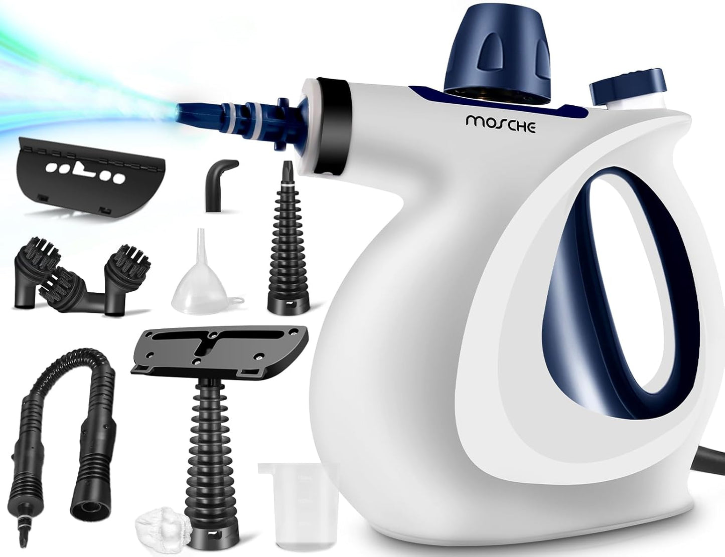 Handheld Pressurized Steam Cleaner with 11-Piece Accessory Set, Multi-Surface Steamer for Cleaning