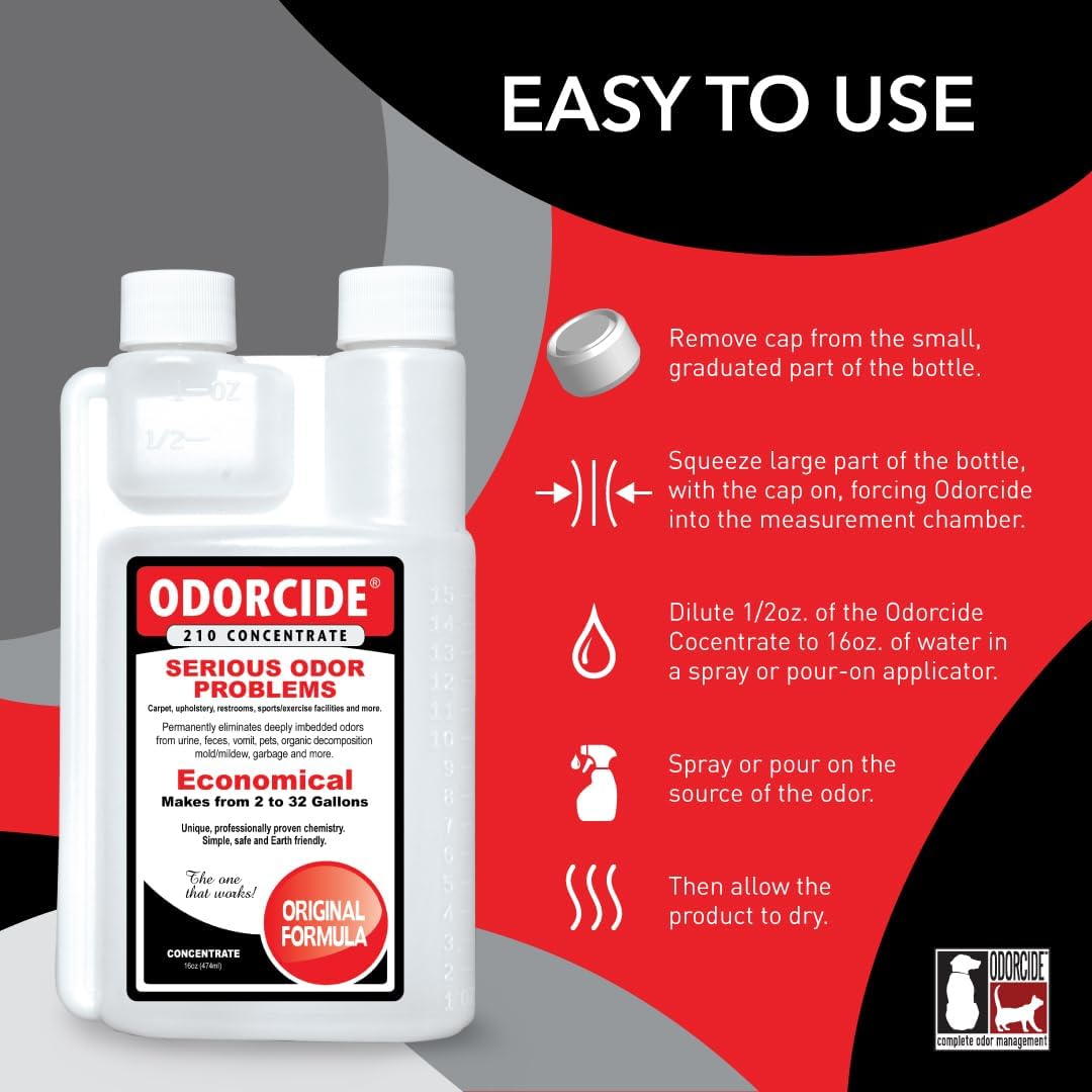 Odorcide Odor Eliminator Concentrate: Odor Eliminator for Strong Odor on Carpets, Hardwood & More