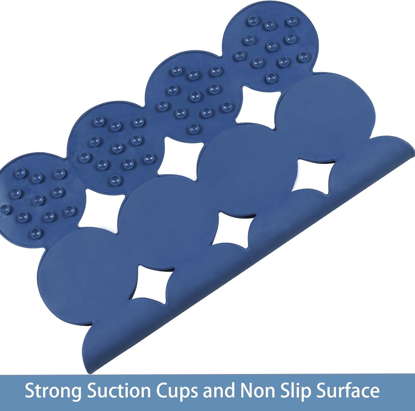 Square Shower Mat Nonslip - Rubber Bathtub Mat with Suction Cups for Inside Shower Bathroom Floor