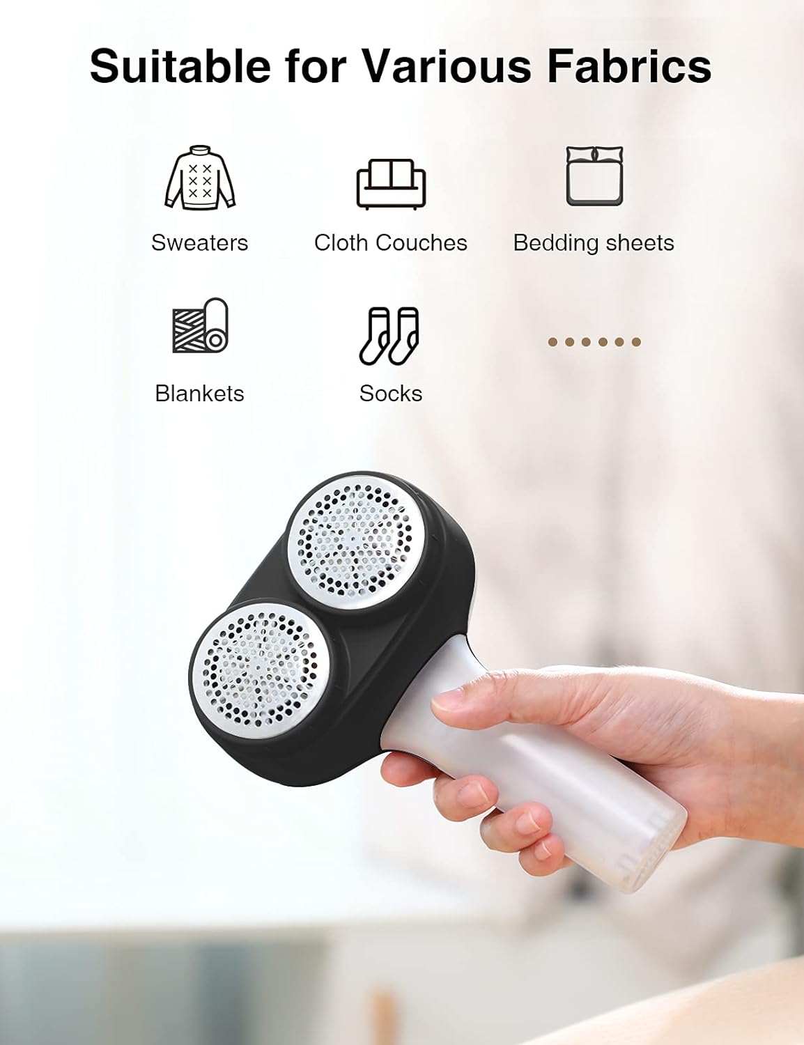 VASSON Fabric Shaver, Electric Lint Remover, Rechargeable Lint Shaver, Sweater Shavers to Remove