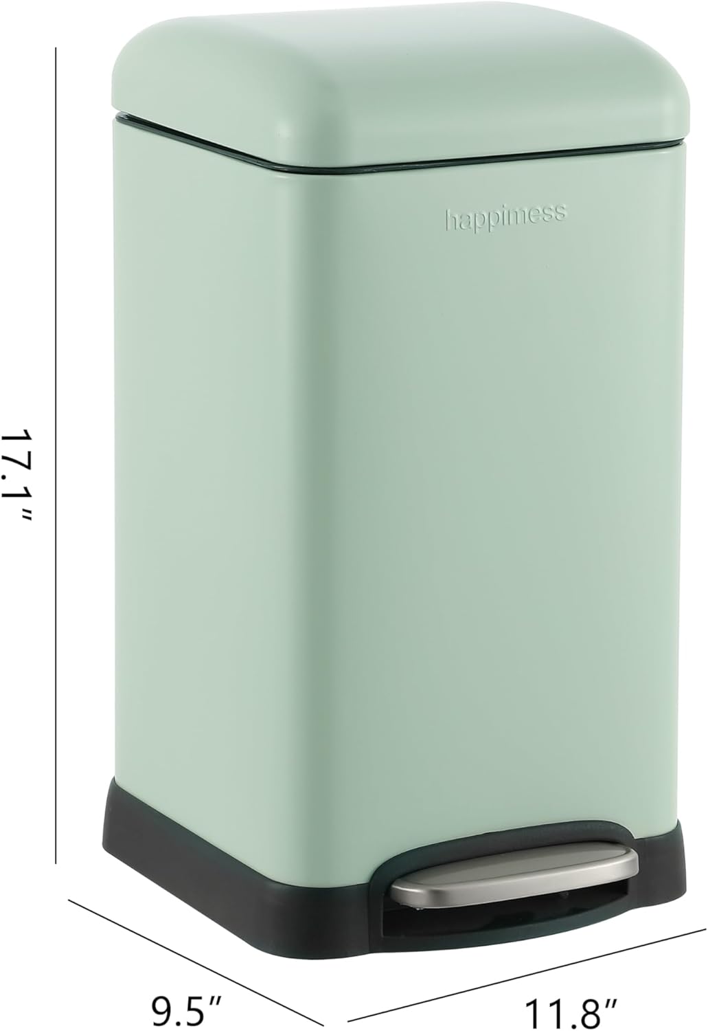 happimess HPM1012I Betty Retro Mini 3.2-Gallon Step-Open Trash Can, Fingerprint Resistant, Modern