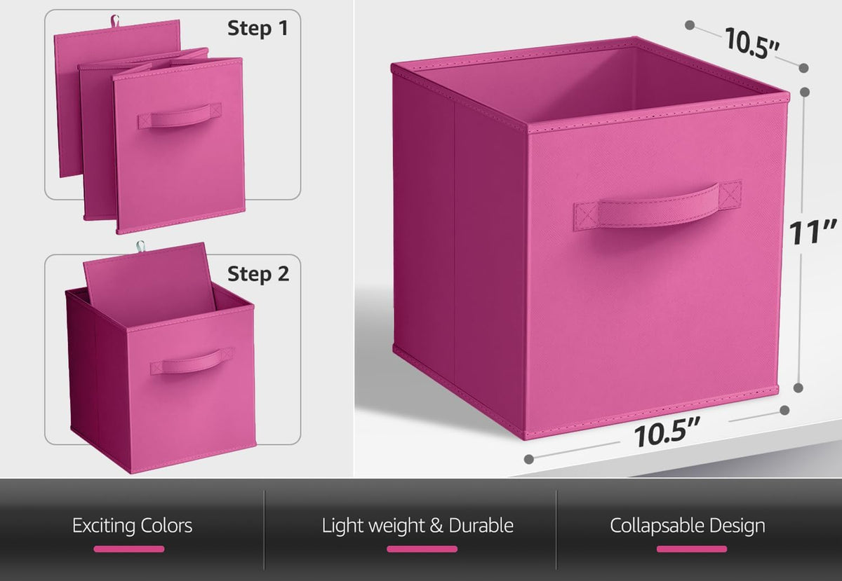 Sorbus Fabric Storage Cubes - 8 Foldable Storage Bins for Organizing Pantry, Cubbies, Toy Box