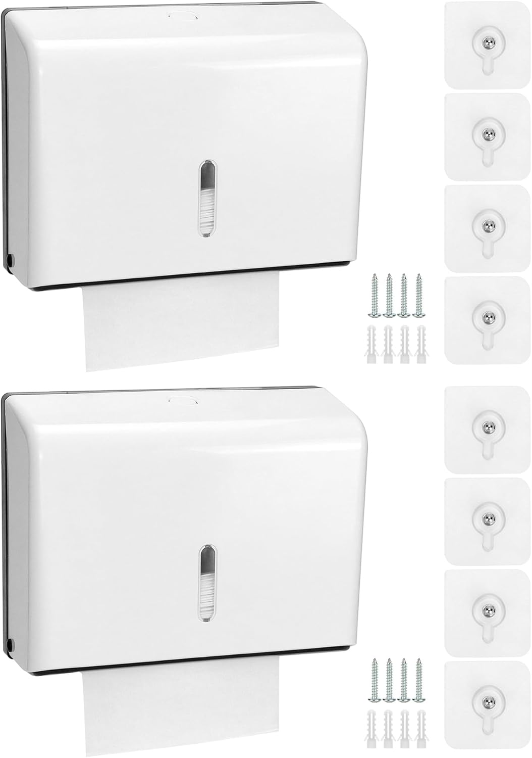 QWORK Paper Towel Dispenser Wall Mount, 2 Pack Multifold Hand Towel Dispenser, Tri-fold Commercial