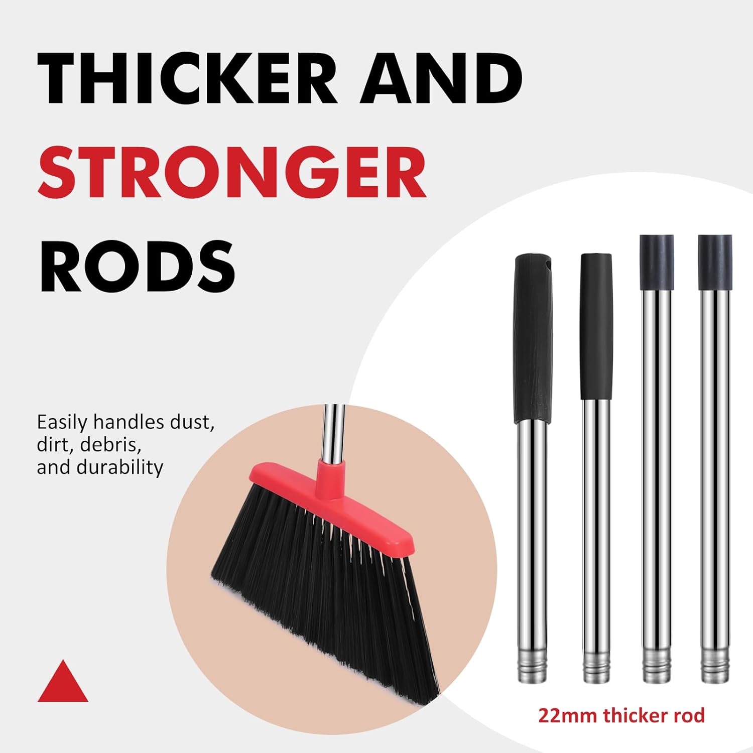 NACENA Heavy Duty Broom, 55 Inch Long Handle Outdoor Large Angle Brooms, Commercial Broom for