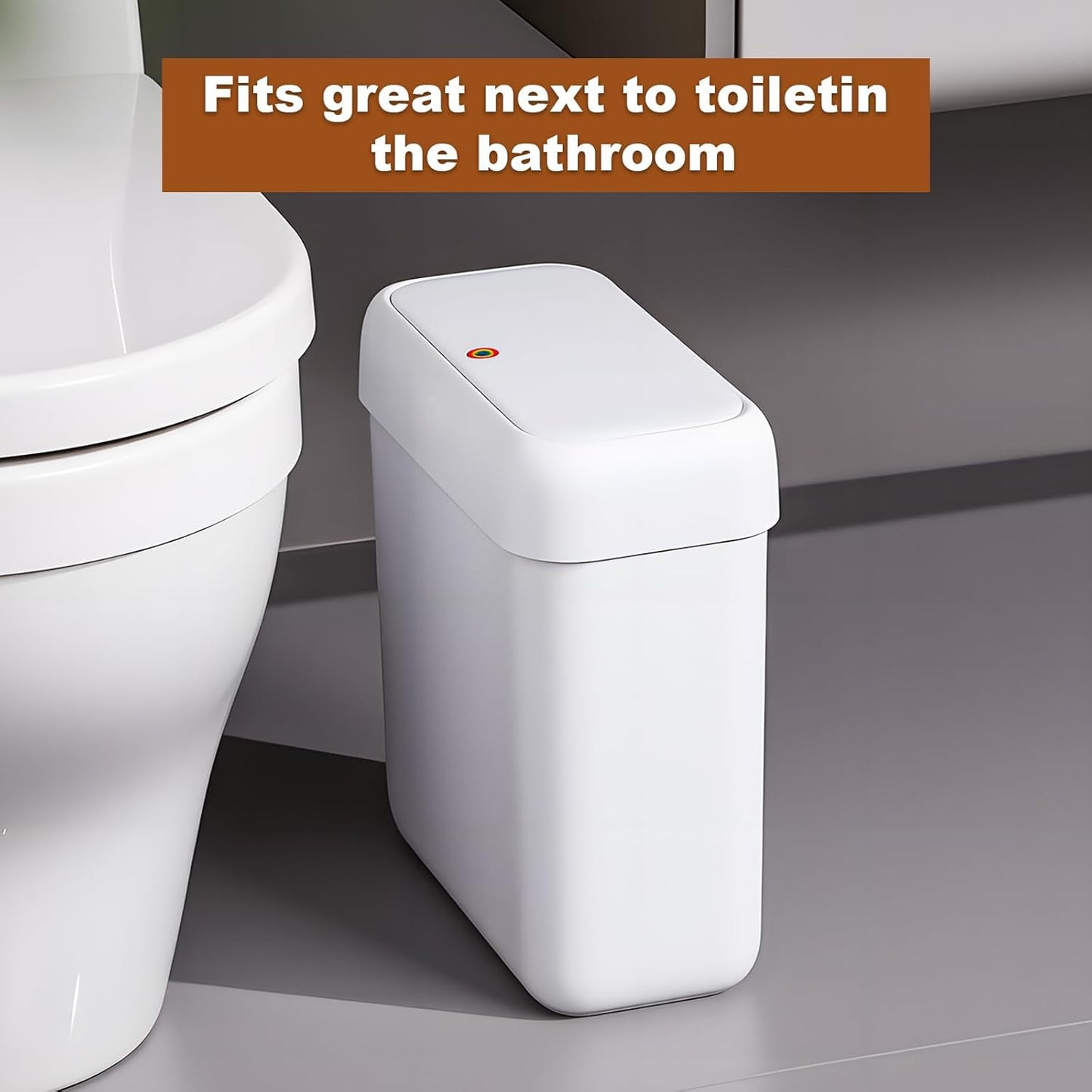funest 2 Pack Bathroom Trash Can with Lid, 3 Gal/12 L & 2.7 Gal/10L Garbage Can with Pop-Up Lid