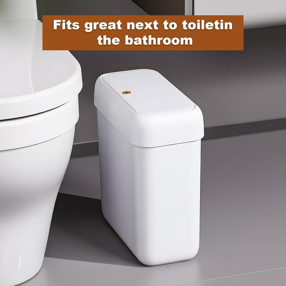 funest 2 Pack Bathroom Trash Can with Lid, 3 Gal/12 L & 2.7 Gal/10L Garbage Can with Pop-Up Lid