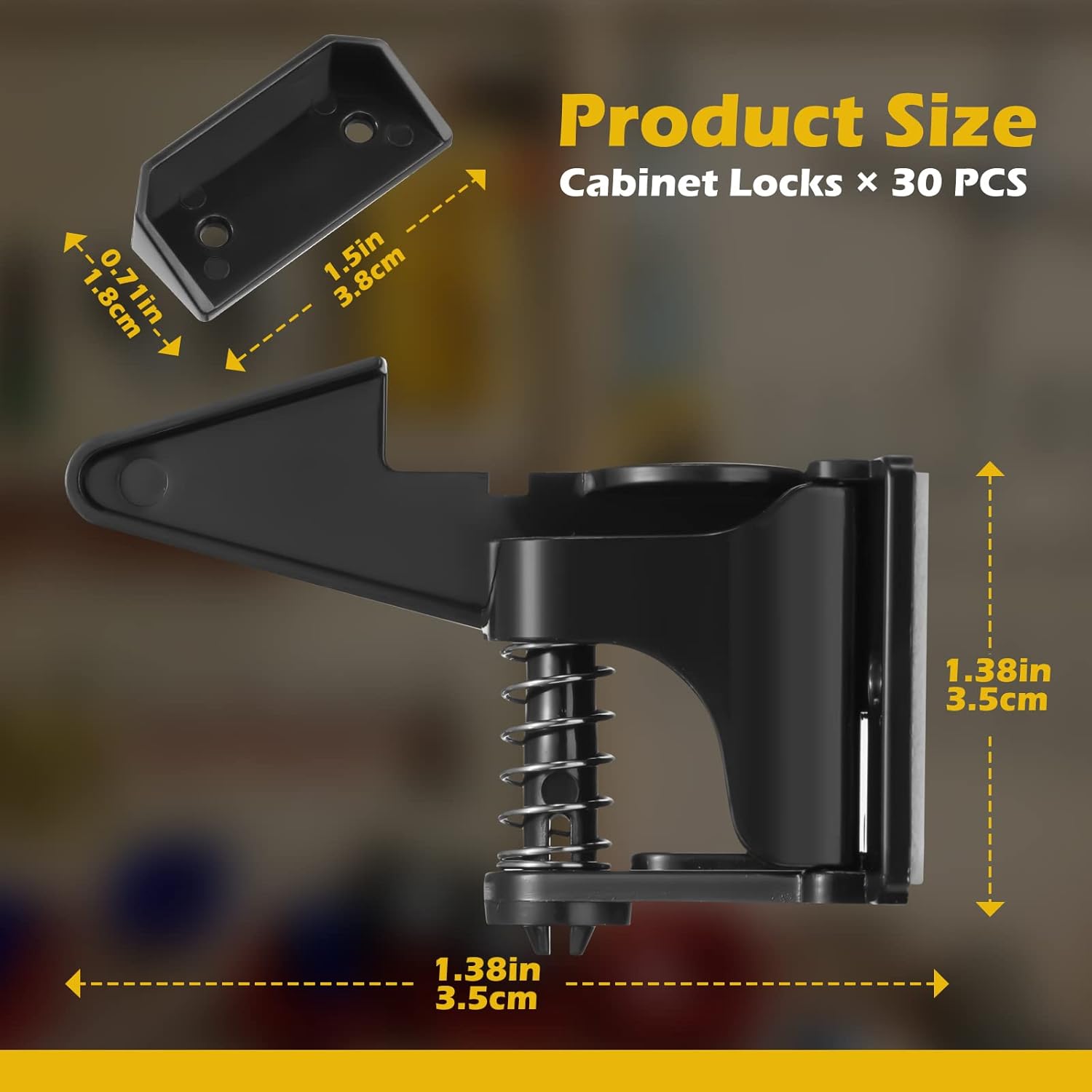Tuanse 30 Pcs Cabinet Locks Invisible Safety Drawer Latches with Screws Self Adhesive Cabinet