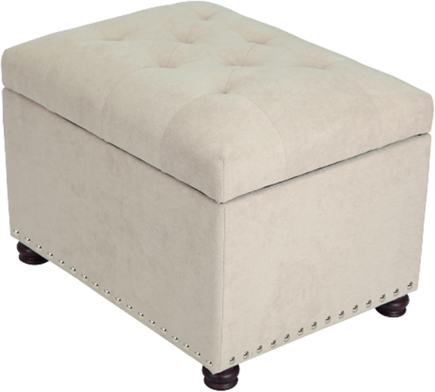 Joveco Storage Ottoman, 24" Fabric Rectangle Tufted Bench Foot Rest Stool for Living Room Bedroom