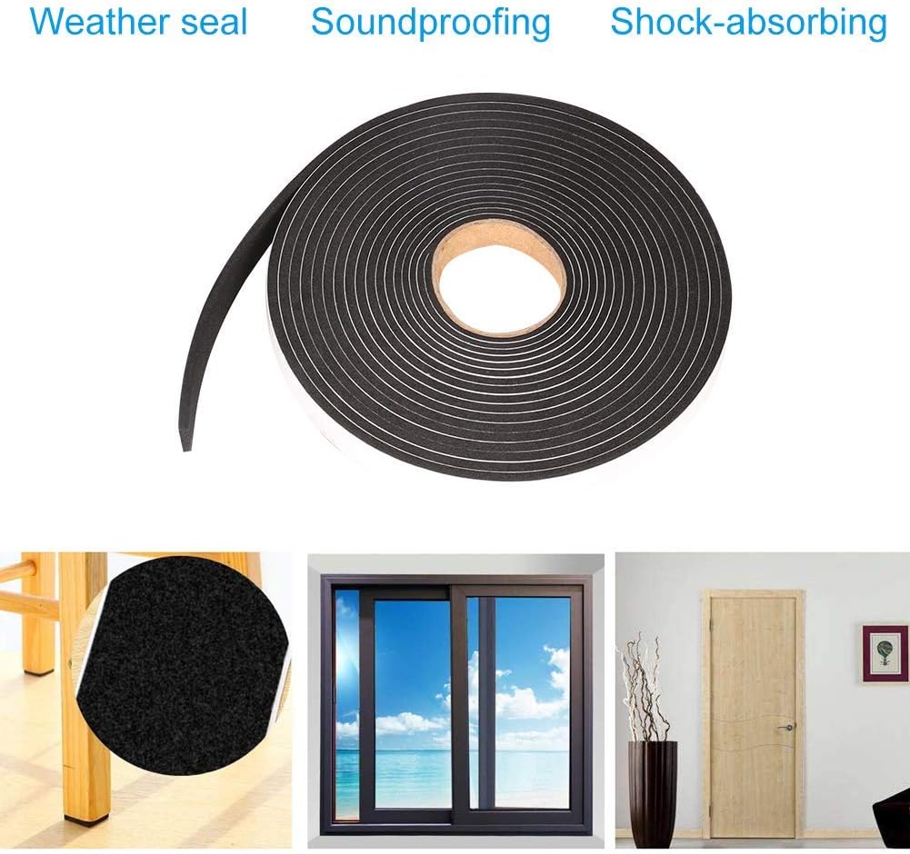 Seal Foam Tape,1/2 Inch W x 1/8 Inch T Weather Stripping for Door and Window,High Density Single