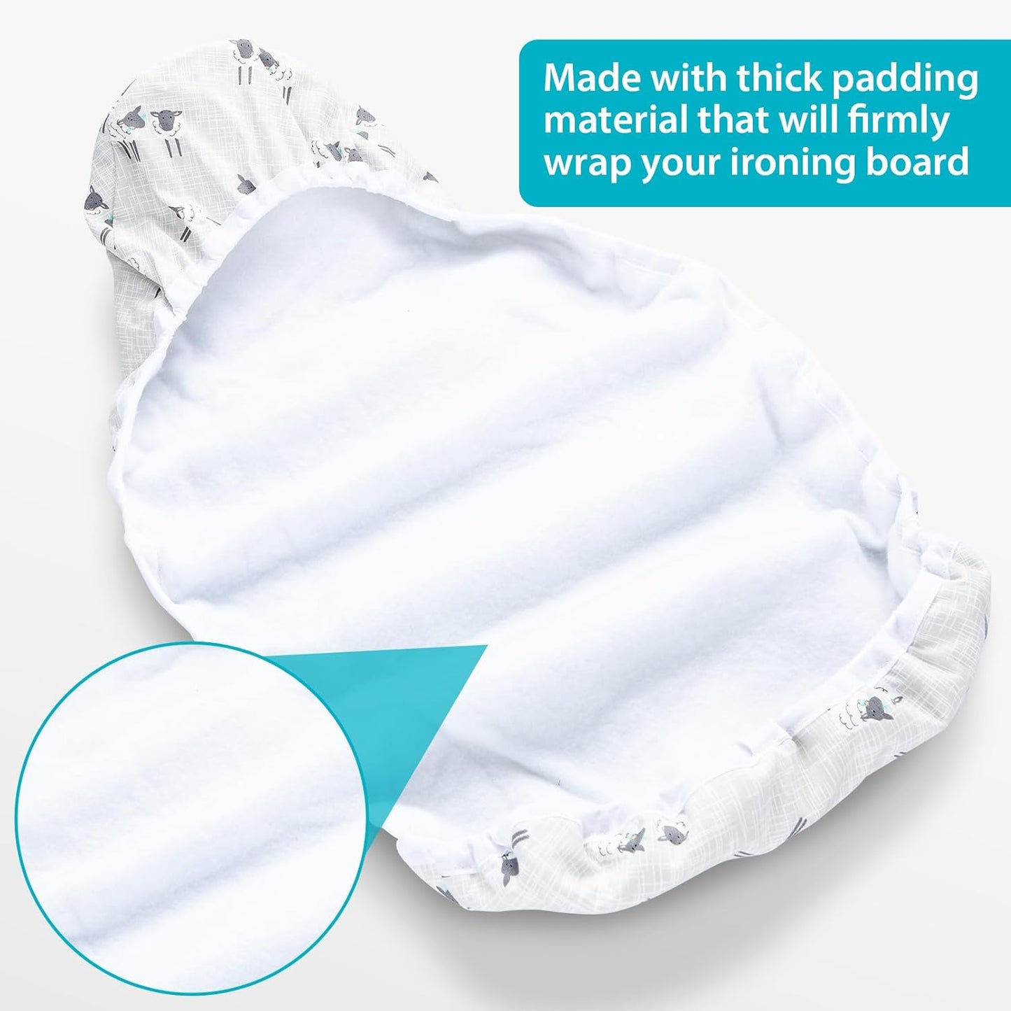 Table Top Ironing Board Cover 12 x 32 inch, 3 Layers Small Iron Board Cover, Heat Reflective Thick