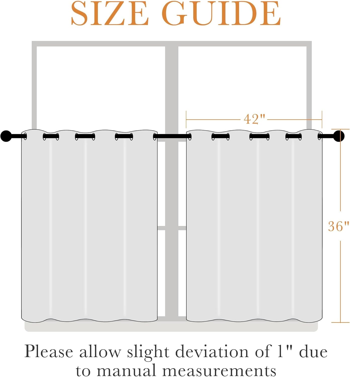 PONY DANCE Short Gray Blackout Curtains for Kitchen Over Sink 36 inch Long, Thermal Insulated Black