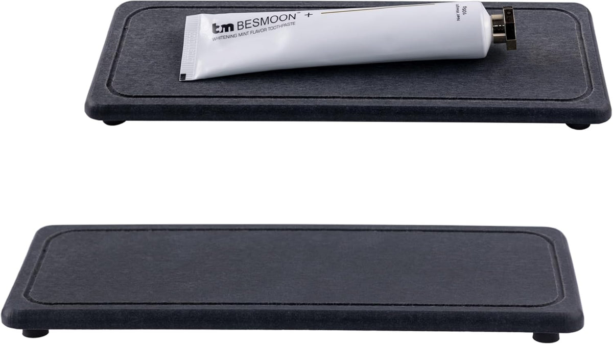 2 Pcs Water Absorbing Stone Trays, Kitchen/Bathroom Sink Soap Dish, Diatomite Tray Used for Hand