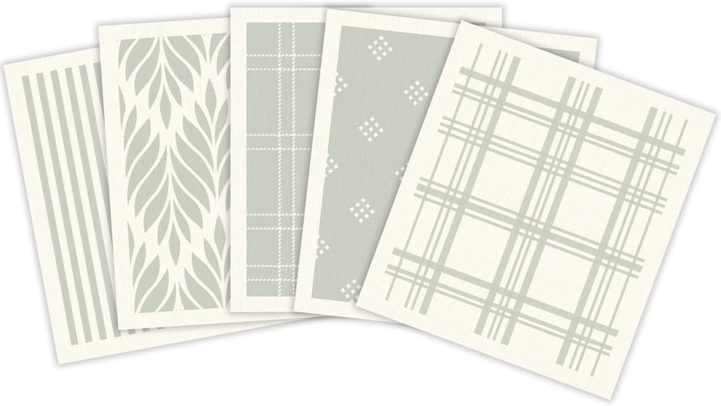 HALL & PERRY Swedish Dishcloths for Kitchen, 5-Pack, Reusable Cellulose Sponge Cloths for Kitchen &