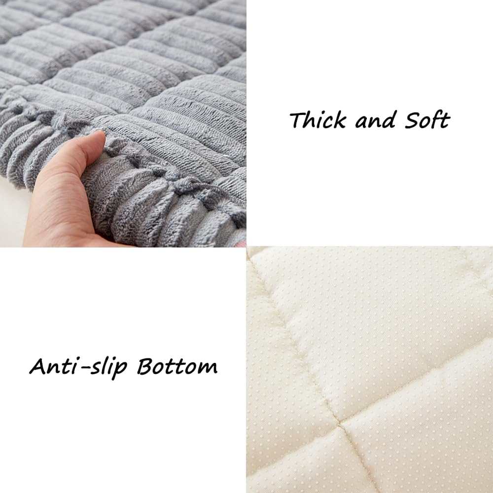 Couch Cover for Dogs Washable, Fuzzy Pet Couch Covers for 3 Cushion Sofa Pet Friendly, Non Slip
