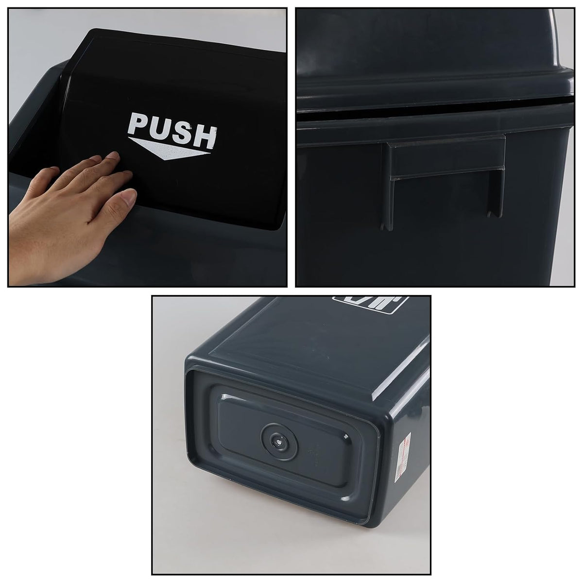 4 Pack 18 Gal Plastic Garage Can with Swing Lid, Heavy-Duty Recycle Bin, Trash Can/Waste Container