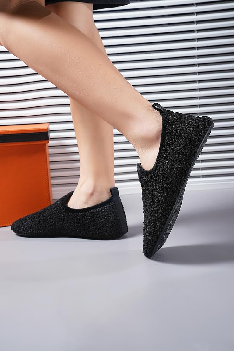 QZKDM Lightweight Slip on Grip Indoor House Slippers Barefoot Non Slip Home Exercise Yoga Shoes for