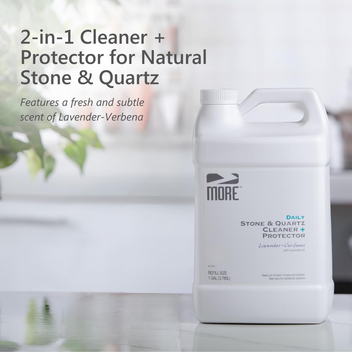 MORE Stone & Quartz Cleaner + Protector - Granite, Quartz & Marble Cleaner - For Kitchen & Bathroom