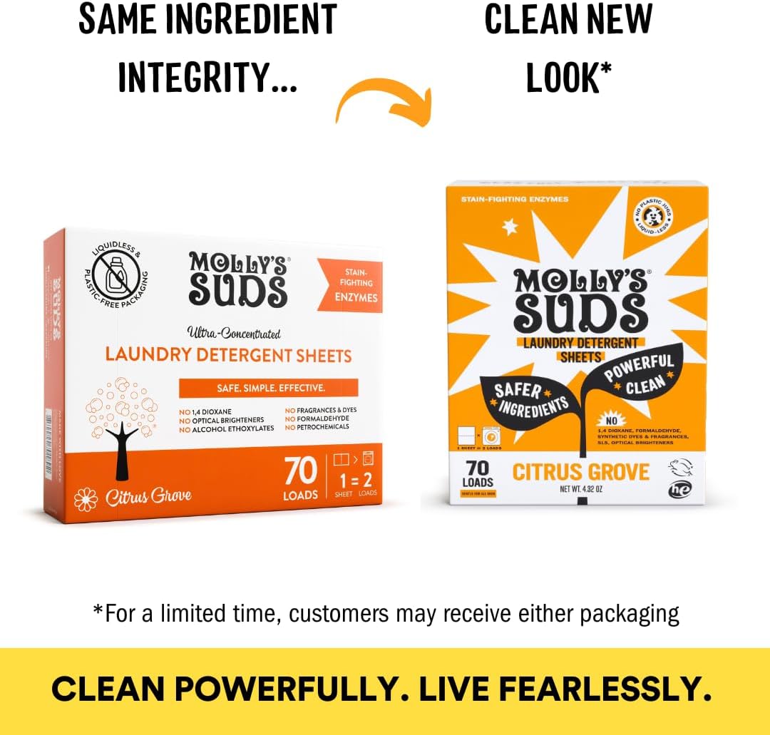Molly’s Suds Laundry Detergent Sheets | Gentle on Sensitive Skin, Powerful Bio-Based Enzymes