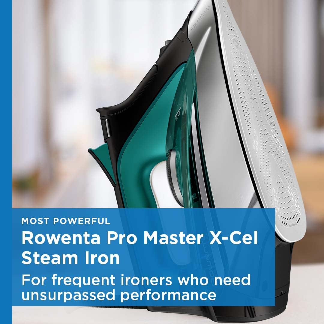 Rowenta Pro Master Stainless Steel Soleplate Steam Iron for Clothes, 210 g/min, 400 Microsteam