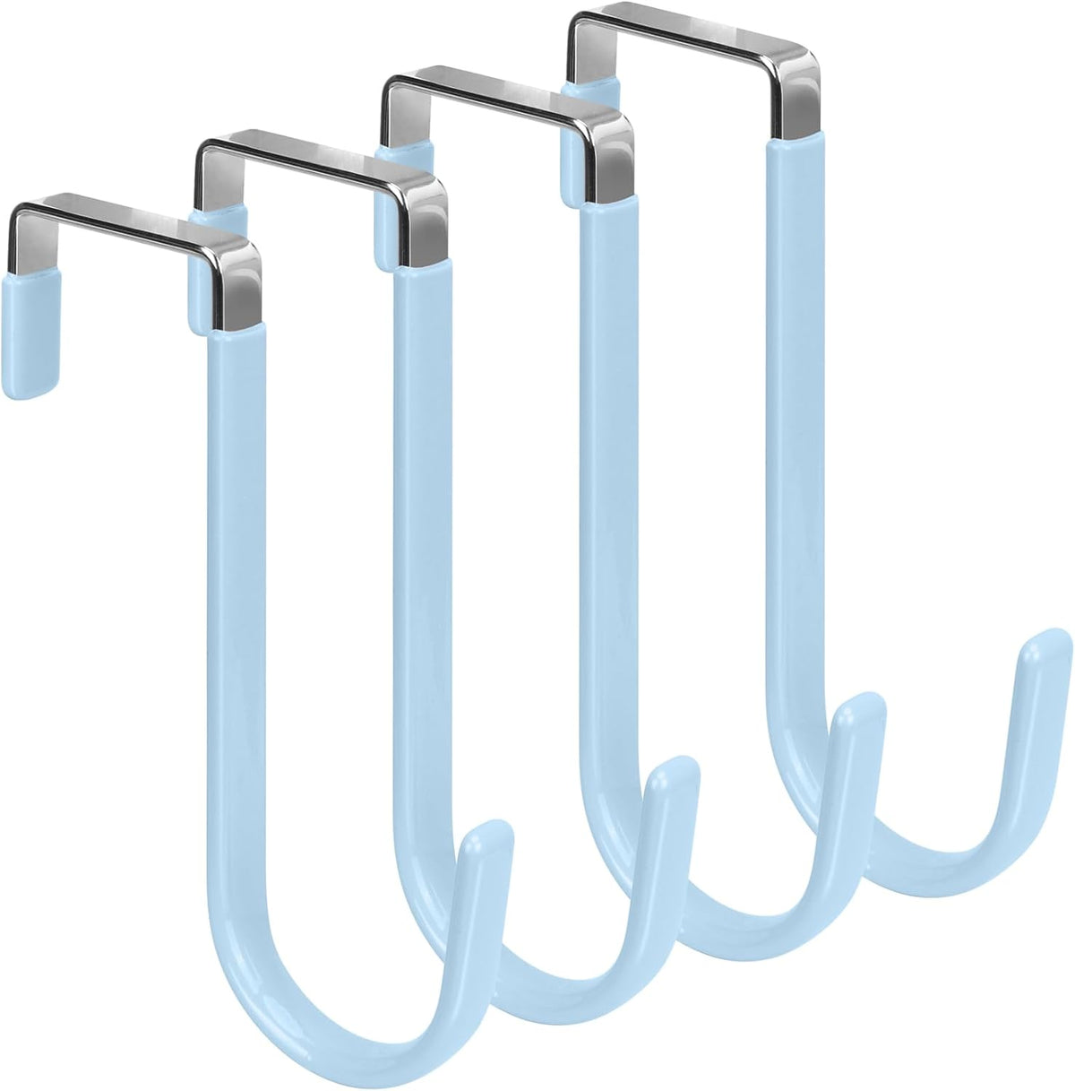 FYY Over The Door Hooks, 4 Pack Door Hangers Hooks with Rubber Prevent Scratches Heavy Duty