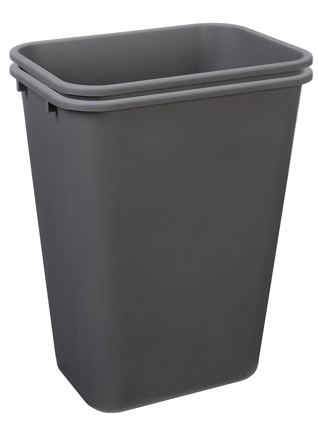 Amazon Basics Rectangular Commercial Office Wastebasket, 10 gallon (Pack of 2), Grey (Previously