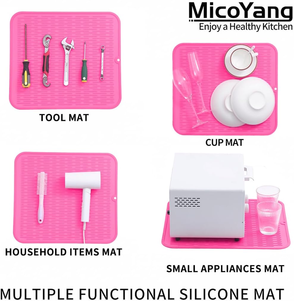 Silicone Dish Drying Mat for Multiple Usage,Easy clean,Eco-friendly,Heat-resistant Silicone Mat for