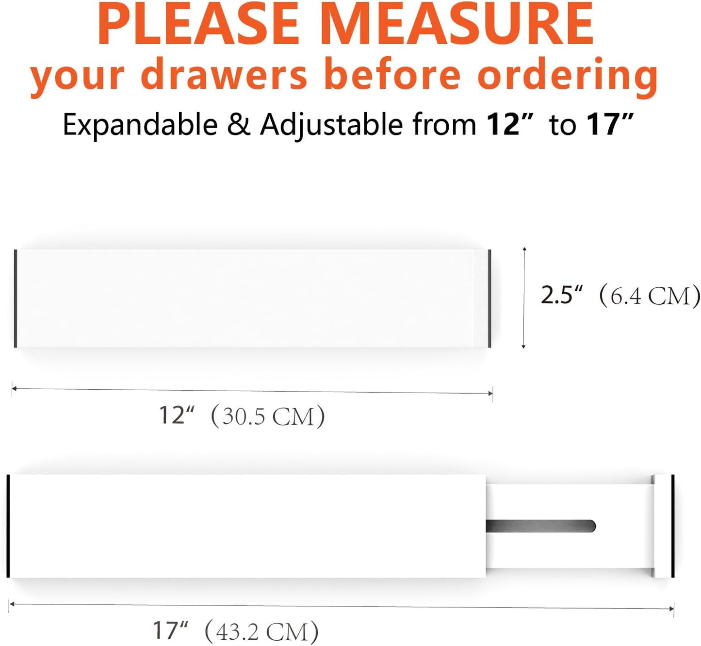 4 Pack Bamboo Drawer Dividers, Adjustable Length from 12 Inch to 17 Inch, Expandable Kitchen Drawer