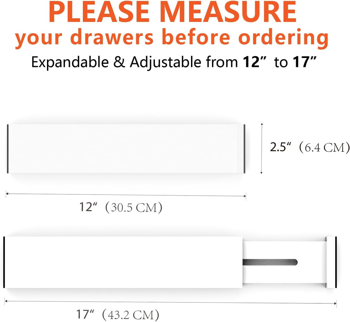 4 Pack Bamboo Drawer Dividers, Adjustable Length from 12 Inch to 17 Inch, Expandable Kitchen Drawer
