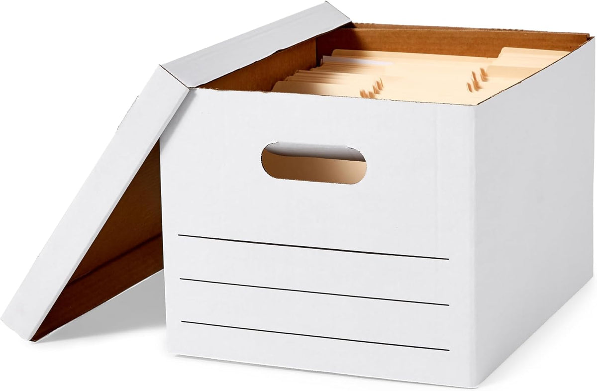 Amazon Basics Storage/Filing Boxes with Lift-Off Lid - Letter/Legal Size, Sturdy, Easy Assembly