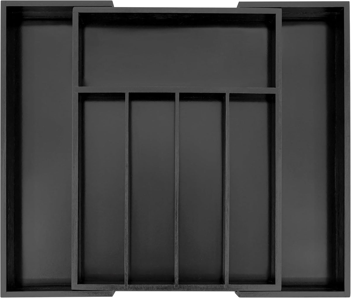 VaeFae Bamboo Drawer Organizer, Expandable Silverware Drawer Organizer, Cutlery Tray with Dividers