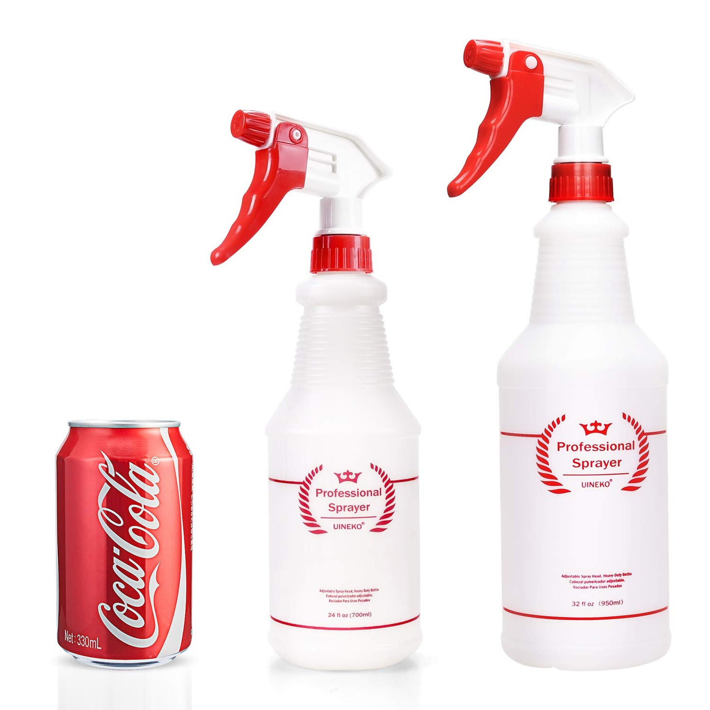 Plastic Spray Bottle 2 Pack, 32 Oz, All-Purpose Heavy Duty Spraying Bottles Leak Proof Mist Empty