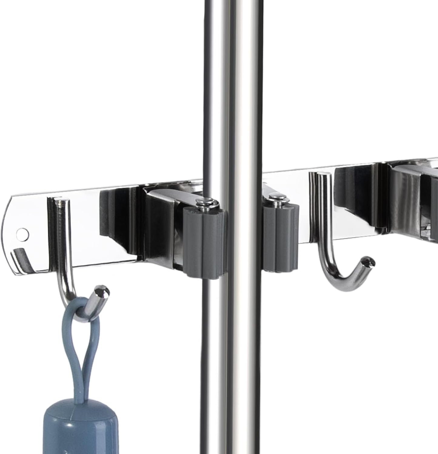 voze 2 Racks and 3 Hooks Mop and Broom Holder Wall Mount, Self Adhesive Heavy Duty Broom Organizer