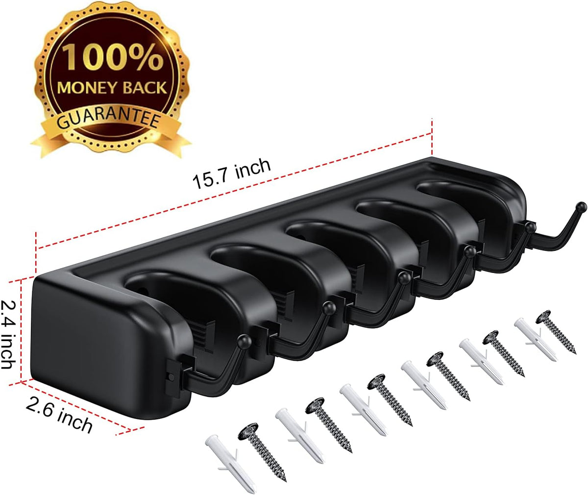 LETMY Broom Holder Wall Mount - Mop and Broom Hanger Holder - Garage Storage Rack & Garden Tool