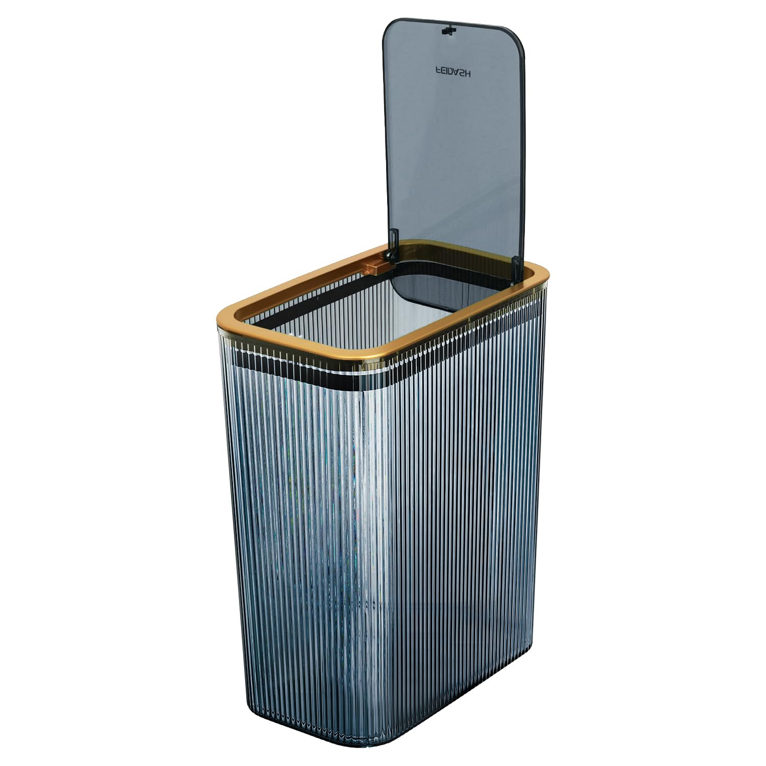 Transparent Trash Can, Bathroom Trash Cans with Lids, 2.6 Gallon Garbage Can for Bedroom, Office