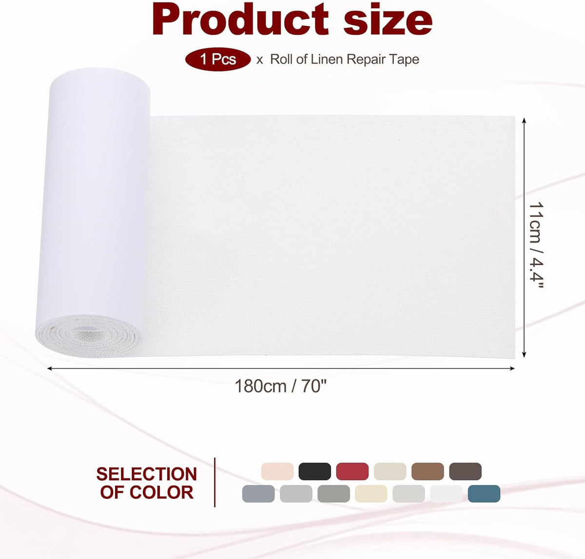 PATIKIL 70x4.4 Inch Linen Repair Tape, Repair Fabric Patch Self Adhesive Couch Patch Line Repair