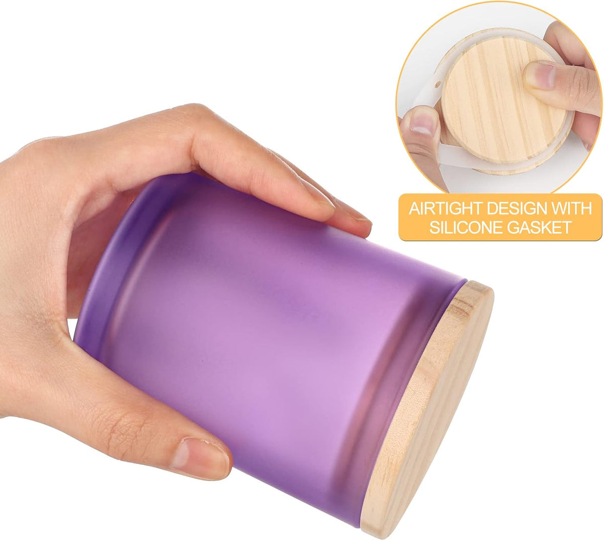 Thick Candle Jars for Making Candles 12 Pcs, 7 OZ Empty Jars with Wood Lids for Candle Making