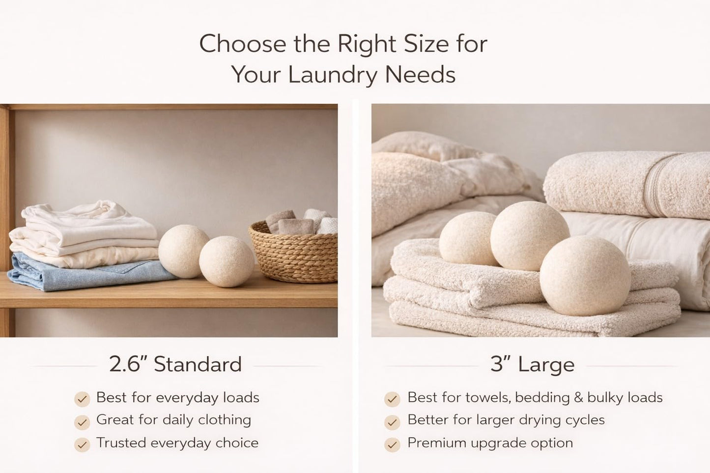 BABL LIFE Wool Dryer Balls 6 Pack, 100% New Zealand Wool, Reusable Dryer Balls for Laundry, Natural