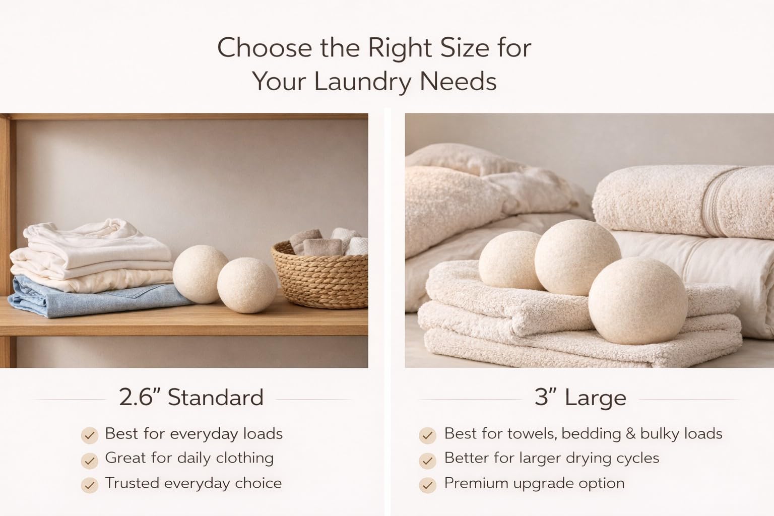 BABL LIFE Wool Dryer Balls 6 Pack, 100% New Zealand Wool, Reusable Dryer Balls for Laundry, Natural